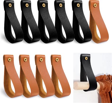 Amazon AIERSA 10pcs Leather Curtain Rod Holder Leather Curtain