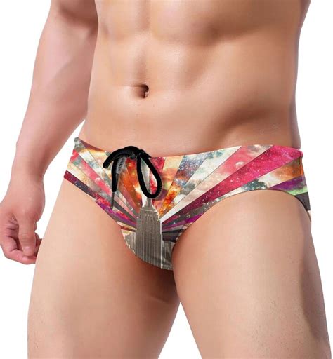 Gahaha Swim Briefs For Men Colorful New York Swimming Suits Low Rise