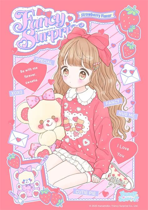 Fancysurprise Kawaii Drawings Cute Poster Anime Wall Art