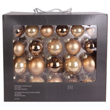 Gamma Kerstballen Mix Glas Stuks Naturel Bruin Kopen