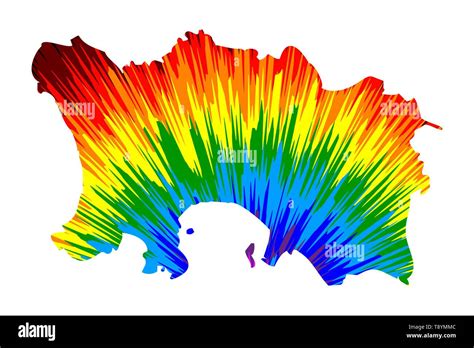 Jersey Map Is Designed Rainbow Abstract Colorful Pattern Bailiwick