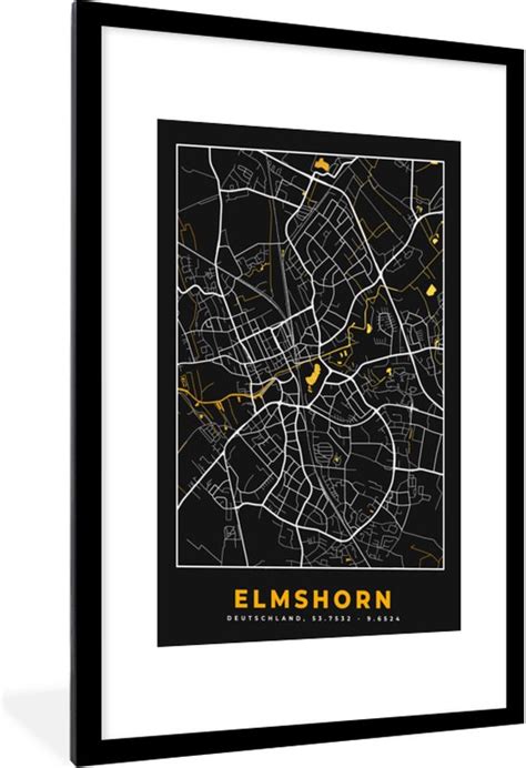 Fotolijst Incl Poster Duitsland Black And Gold Elmshorn