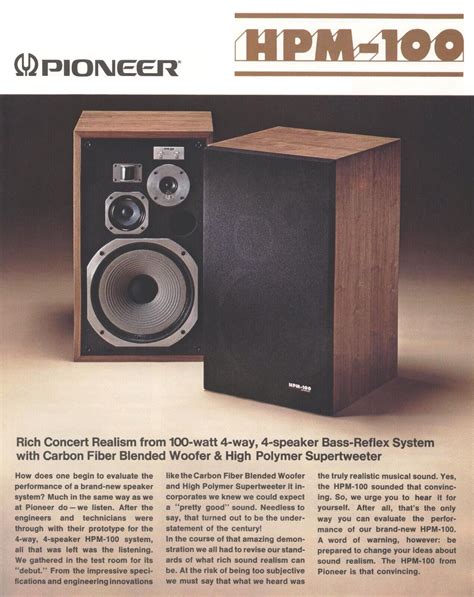 High Res Scans Of The Rare Brochure For Vintage Pioneer SPEC HPM 100