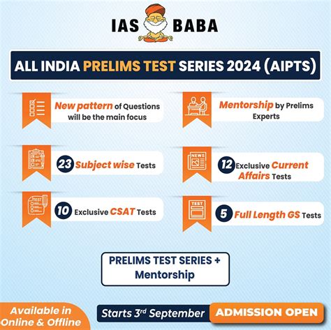 Admissions Open All India Prelims Test Series Aipts 2024