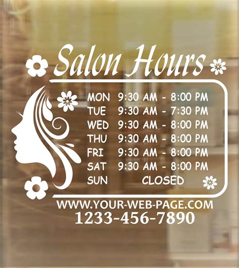 Store Hours Decal Customized With Your Business Hours Etsy