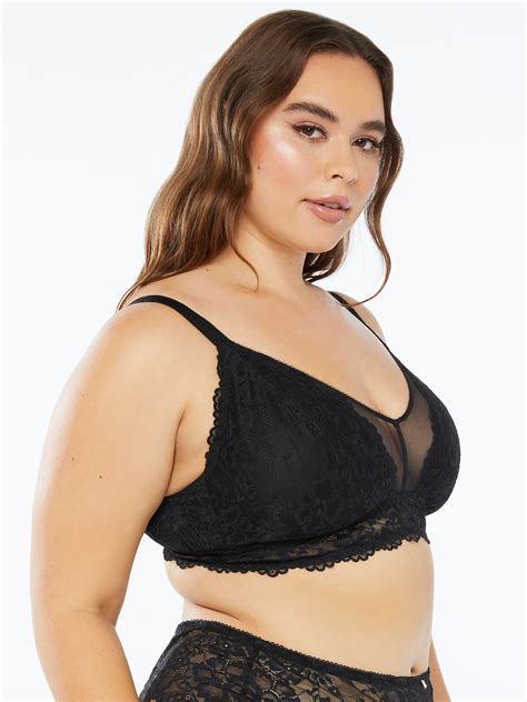 Floral Lace And Mesh Bralette In Black Savage X Fenty Netherlands