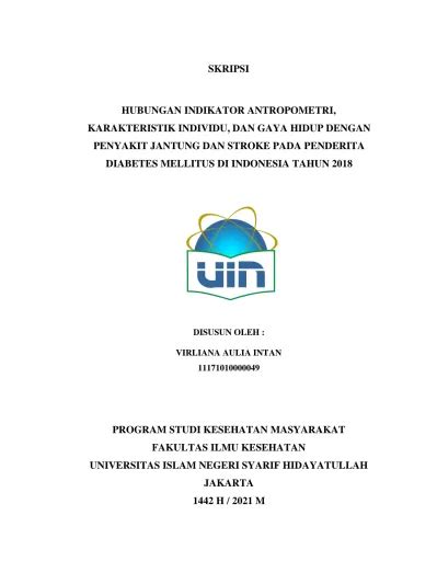 Skripsi Hubungan Indikator Antropometri Karakteristik Individu Dan