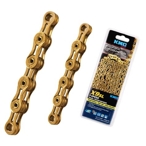 Original Kmc X9sl 9 Speed Gold For Trekking 116 Links Super Light ...