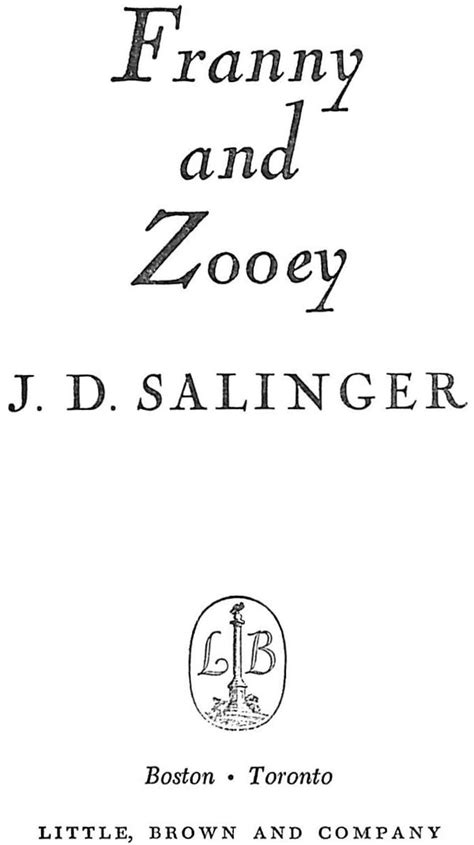 "Franny And Zooey" 1961 SALINGER, J.D. (SOLD)