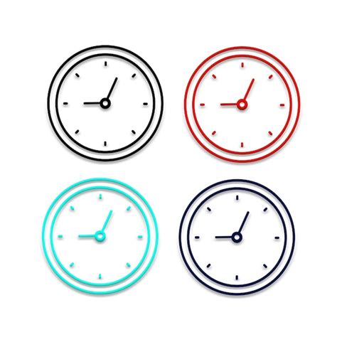 Premium Vector Time And Clock Line Icons Watch Timer Date Current