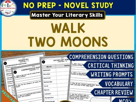 Walk Two Moons Novel Study Comprehension Critical Thinking Vocab