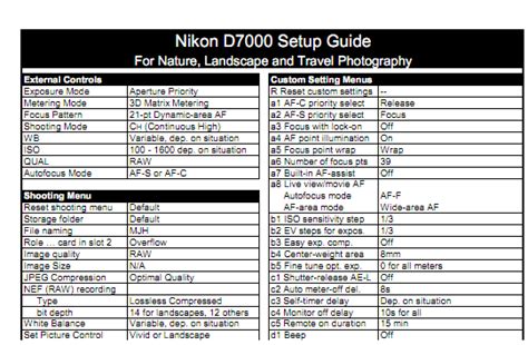 Free Nikon D7000 Setup Guides | Nikon d7000 & d7200 | Pinterest ...
