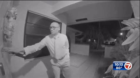 Machete Wielding Man Caught On Several Cameras Knocking On Doors In