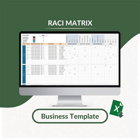 RACI Matrix Excel Template Project Management RACI Matrix - Etsy