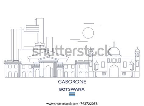 Gaborone City Skyline Botswana Stock Vector (Royalty Free) 793722058 ...