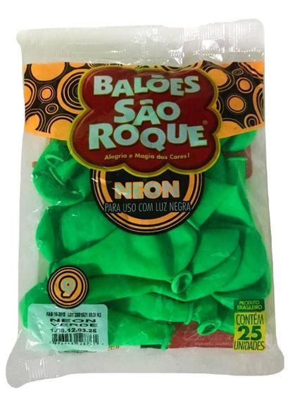 Balão São Roque Neon N9 C 25un Verde Balão Bexiga Magazine Luiza