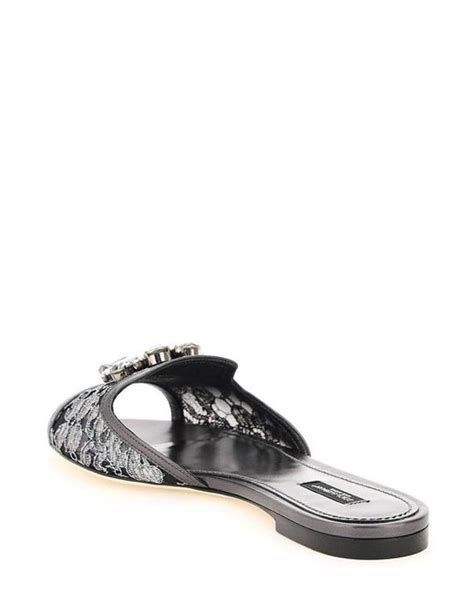 Dolce And Gabbana Bianca Crystal Embellished Sandals In Black Lyst