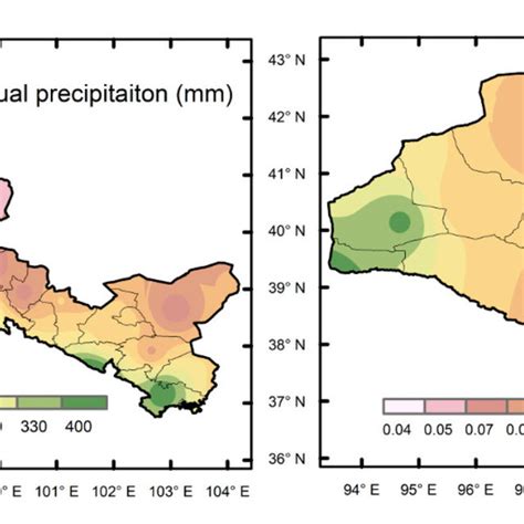 Spatial Distribution Of Mean Annual Precipitation Left Panel And