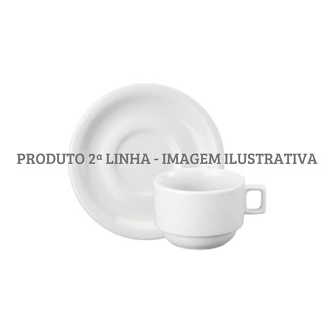 Xicara Chá Pires 200ml Porcelana Schmidt Mod Protel 2ºLINHA