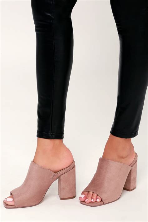 Cute Mules Peep Toe Mules Mauve Mules Vegan Suede Mules Lulus