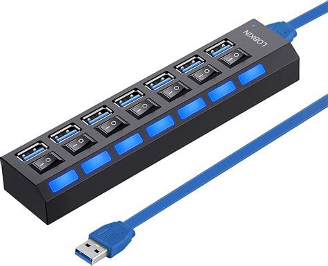 LOBKIN Hub USB 3.0, Hub USB C 7 Ports avec Câble de 62.5cm, Port USB ...