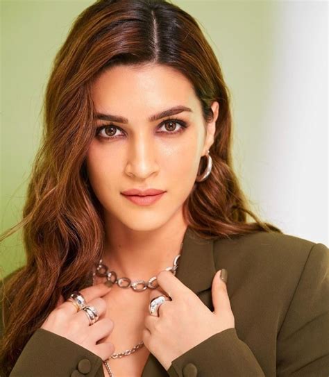 Kriti Sanon Looks Stunning Olive Green Blazer Dress With Waist Cut Outs