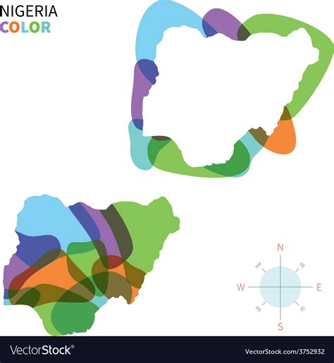 Abstrakte Farbkarte Von Nigeria Lizenzfreies Vektorbild