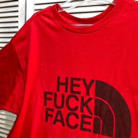 Yahoo オークション 1スタ 赤 Tシャツ HEY FUCK FACE ヘイ ファック