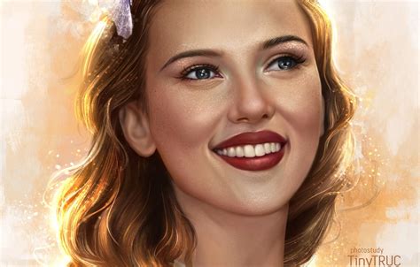 Wallpaper Look Girl Smile Figure Scarlett Johansson Beautiful