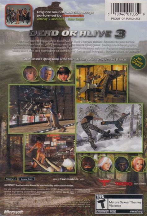 Dead Or Alive 3 Cover Or Packaging Material Mobygames