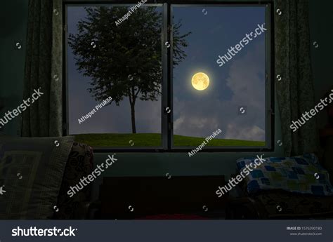 10 Bedroom Nighttime View Through Window Royalty-Free Images, Stock ...