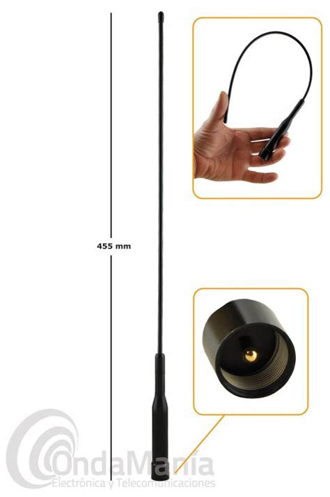 D Original Dx Nl R Antena Movil Doble Banda Uhf Y Vhf Con Conector Pl