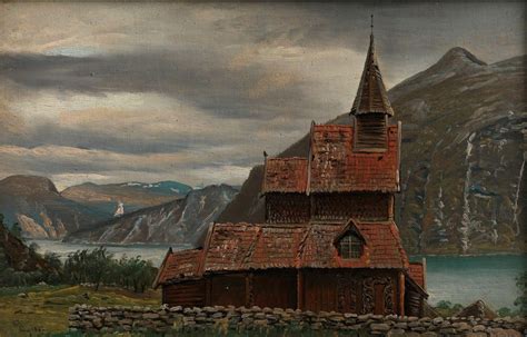 Urnes Stave Church In Sogn By Knud Baade Artvee