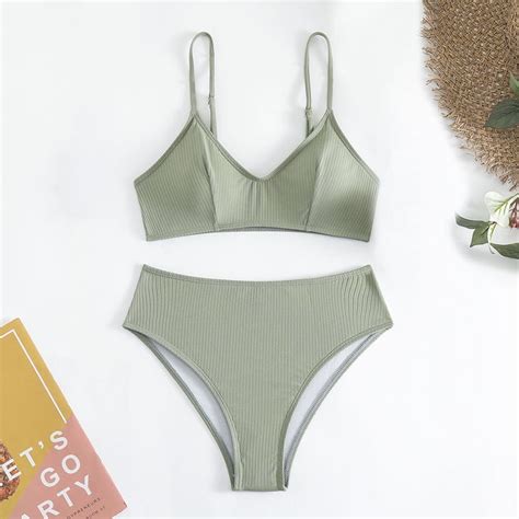 Hhh New Sexy Bikini Solid Color Beauty Back Beach Vacation Split
