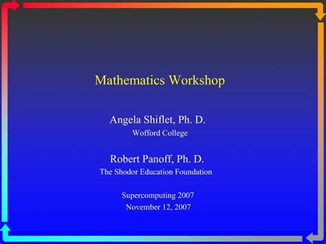 Ppt Mathematics Workshop Powerpoint Presentation Free Download Id