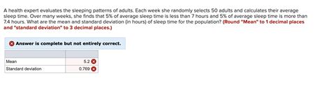 Solved A Health Expert Evaluates The Sleeping Patterns Of Chegg