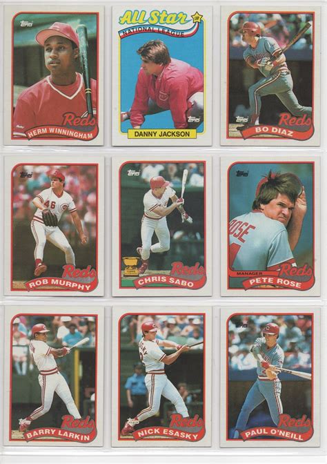 Cincinnati Reds Baseball Card Collector 1989 Topps Cincinnati Reds