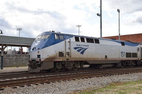 Amtrak Train Leaving The Fayetteville Station Editorial Image Image