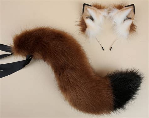 Faux Fur Curly Fox Tail Plug And Ear And Tail Plug Set Wolf Etsy