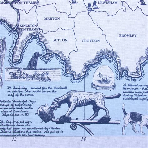 London Dog Map Tea Towel — Garudio Studiage