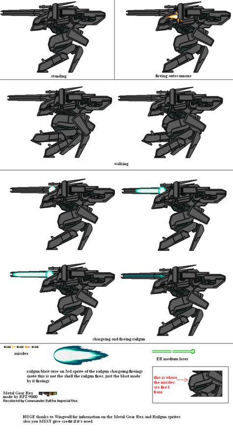 Metal Gear Rex Sprite Sheet by DanteWreckmen-999 on DeviantArt