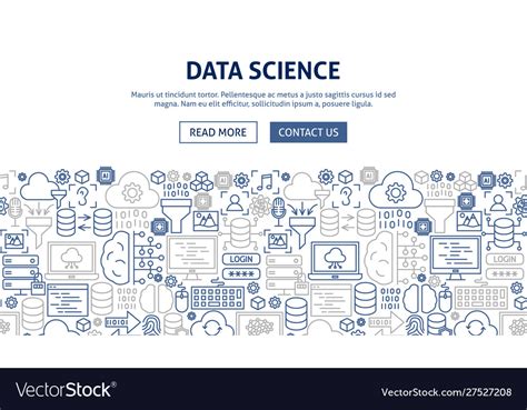 Data science banner design Royalty Free Vector Image