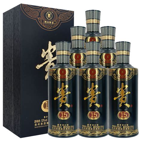 【贵白酒】 53度 贵州贵酒 贵15 酱香型原贵阳酒厂 500mlx6瓶【价格 图片 品牌 报价】 苏宁易购融汇酒类老酒专营店