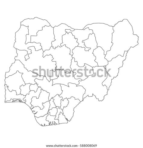 High Detailed Vector Map Countiesregionsstates Nigeria Stock Vector Royalty Free 588008069