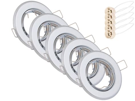 5x Oprawa Halogen LED Sufitowa GU10 RUCHOMA CHROM Oświetlenie domowe