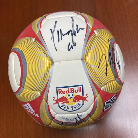 New York Red Bull Team Signed Ball And Jersey Little Saint Nick