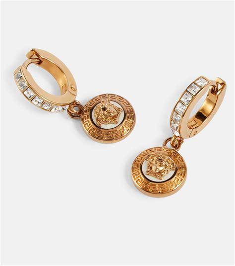 Versace Medusa Embellished Hoop Earrings Versace