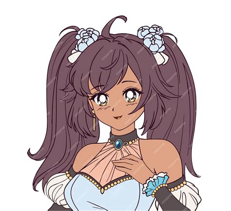 Premium Vector Vector Illustration Of Anime Princess With Tan Skin