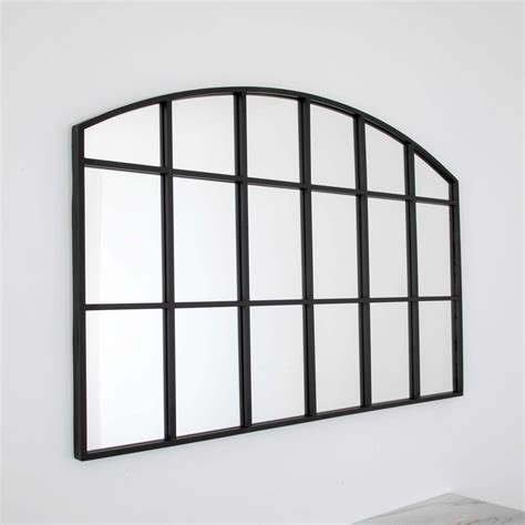 Horizontal Arched Mirror Black Majestic Mirrors