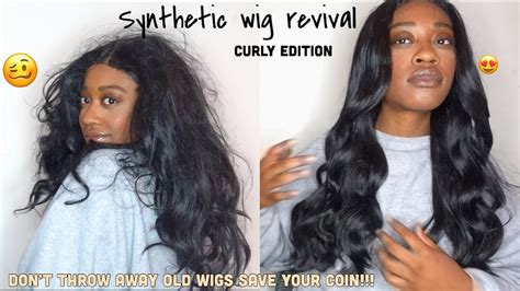 How To Revive Slay Synthetic Wig Restore Old Wigs ~ Curly Edition Youtube